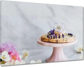 Vászonkép 100x70 Süti levendulával