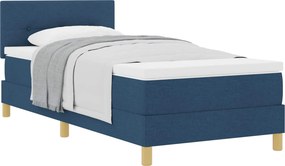 vidaXL Boxrugós ágy matracmal fejtámlával Kék 80 x 200 cm szövet