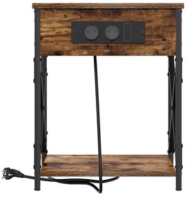 Éjjeliszekrény 2 pcs Füstölt tölgy 41 x 31 x 51 cm Faanyag