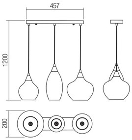Redo 01-3193 - Csillár zsinóron TANNER 3xE14/28W/230V