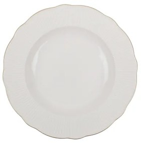 24 részes porcelán étkészlet, fehér/arany