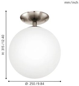 EGLO 91589 - Mennyezeti lámpa RONDO 1xE27/60W átm. 25 cm