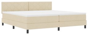 vidaXL Box Spring Ágy Matraccal &amp; LED Krém 200x200 cm Szövet