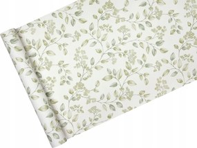 Skandináv tapéta finom gallyakkal Zöld vinil flizelin