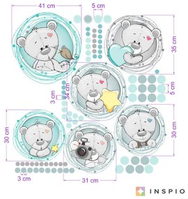 INSPIO Falmatrica gyerekszobába - Macis falmatrica
