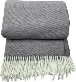 Gyapjú takaró rojtokkal 160x200 diagonál sötétszürke