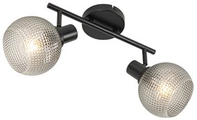 Design spotlámpa fekete füstüveggel 2-lámpás - Chico
