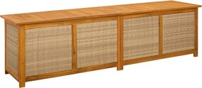 vidaXL Kerti Tároló Doboz 185 L Tömör Akácfa 200 x 50 x 56 cm Bézs