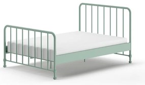Zöld fém egyszemélyes ágy ágyráccsal 140x200 cm BRONXX – Vipack