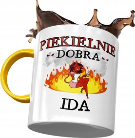 Sárga Bögre Ida Feleség Barátnő Ajándék Nyomtatott Fotóval