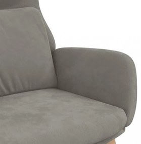 vidaXL világosszürke bársony pihenőfotel