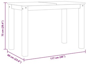 Panama tömör fenyőfa ebédlőasztal 117 x 60 x 75 cm