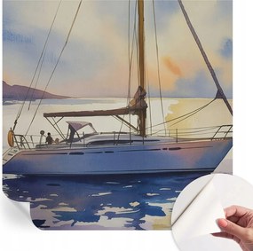 Öntapadós tapéta Fali furnér 3D hatás Vitorlás nyugat 250x250 cm