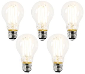 5 db E27 LED izzó szett A60 átlátszó 3,8W 806lm 2700K