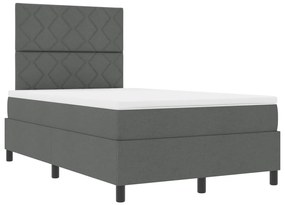 Box Spring Ágy Matraccal Sötétszürke 120x200 cm Textil