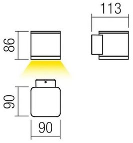 Redo 9069 - BETA kültéri fali lámpatest LED/6W/230V IP54