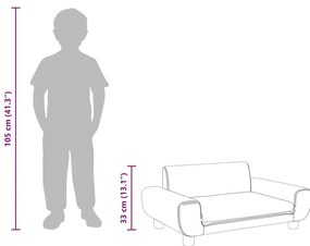 sötétszürke gyerek bársonykanapé 70 x 45 x 33 cm