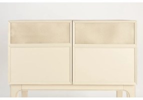 Krémszínű komód tölgyfa dekorral 80x100x45 cm June – Zuiver