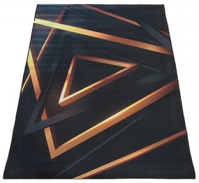Fekete szőnyeg arany mintával Szélesség: 120 cm | Hosszúság: 180 cm