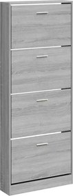vidaXL szürke sonoma színű szerelt fa cipősszekrény 59x17x150 cm