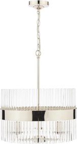 LAURA ASHLEY 3736027-Q ALEXA Kristály Függesztett Lámpa Fehér, Polírozott Nikkel E14 IP20