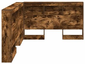 Tároló fejtámla polcokkal Füstölt tölgy 120 cm Faanyag