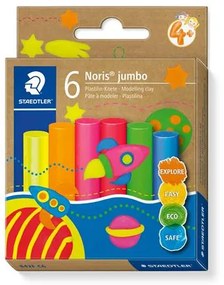 Modellező gyurma készlet, STAEDTLER Noris® jumbo 842, 6 különböző neon szín (TS842FC6)