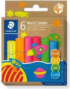 Modellező gyurma készlet, STAEDTLER Noris® jumbo 842, 6 különböző neon szín (TS842FC6)