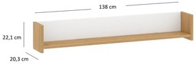 Polc 140 cm Andre (matt fehér). 1052706