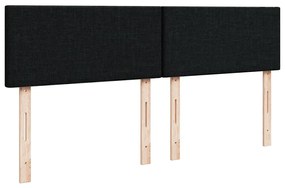 Ottomán ágy matraccal &amp; LED-ek Fekete 140x200 cm szövet