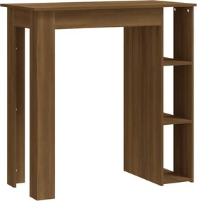 vidaXL barna tölgy színű szerelt fa bárasztal polccal 102x50x103,5 cm
