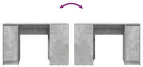 betonszürke forgácslap íróasztal 120x42x76 cm