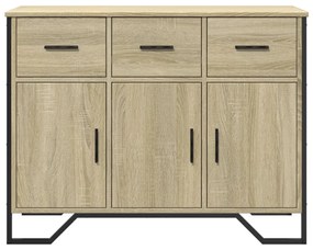 sonoma tölgy színű szerelt fa tálalóasztal 97 x 32,5 x 74,5 cm