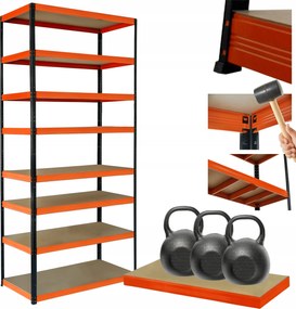 Tárolószekrény fém állvány Helios 270x90x60cm 8Px350kg Magas