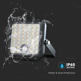 LED állítható fényerejű napelemes reflektor érzékelővel 10W 4000/6000K IP65 + DO
