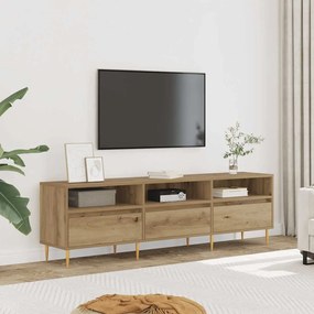 kézműves tölgy színű szerelt fa TV-szekrény 150 x 30 x 44,5 cm