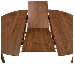 Kerek bővíthető étkezőasztal hosszabbító asztallappal, diófa dekorral ø 115 cm Montreux – Actona