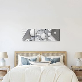 Geometriai absztrakt kép (órával) (90x30 cm)
