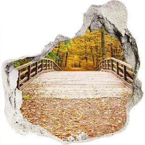 3d-s lyuk vizuális effektusok matrica Híd az őszi erdőben nd-p-55256739