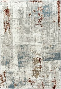 140x190 cm Puha Szürke Krémszínű Kék Szőnyeg