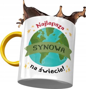 Sárga Bögre Fia Ajándék Nyomtatott Fotóval