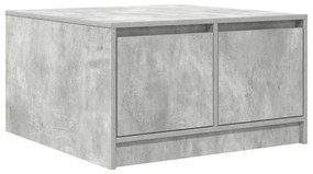 Betonszürke dohányzóasztal fiókokkal 70,5x70x40 cm