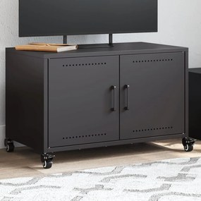 fekete acél TV-szekrény 68 x 39 x 43,5 cm