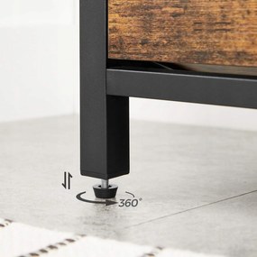 Cipősszekrény paddal TAYLOR 80x30 cm, rusztikus barna/fekete