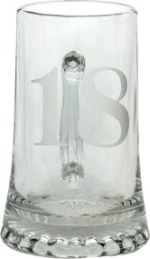 Söröspohár sörhöz 18 éves évfordulóra, fél literes, 400 ml homokfúvott