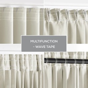 Krémszínű sötétítő termo függöny 140x245 cm Pleat – Restilo