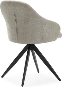 Világosszürke kárpitozott karfás étkezőfotel szett 2 db-os Tamara – Marckeric