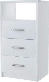 Komód szekrény 3SO Fehér 40cm fiókos komód Ufc könyvespolc