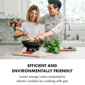 Klarstein Goldflame Domino, gáztűzhely, 2 sárgaréz égő, üvegkerámia