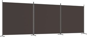 vidaXL 3 paneles barna szövet paraván 525x180 cm